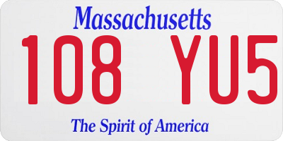MA license plate 108YU5