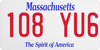 MA license plate 108YU6