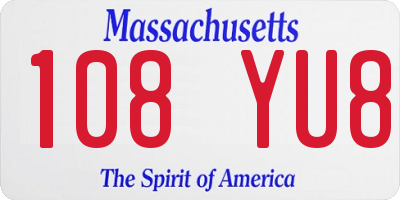 MA license plate 108YU8