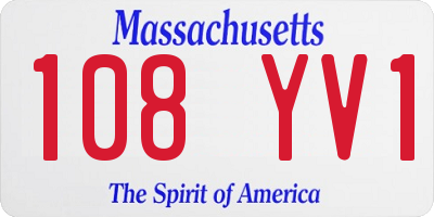 MA license plate 108YV1