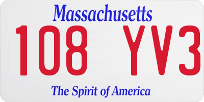 MA license plate 108YV3