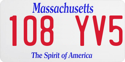 MA license plate 108YV5