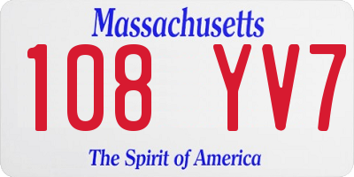 MA license plate 108YV7