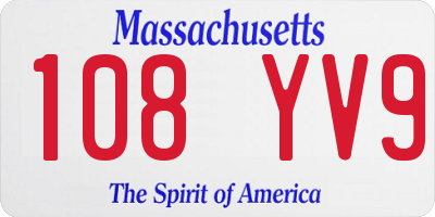 MA license plate 108YV9