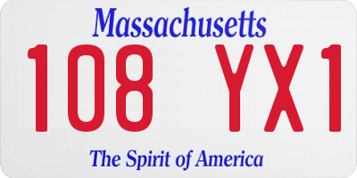 MA license plate 108YX1