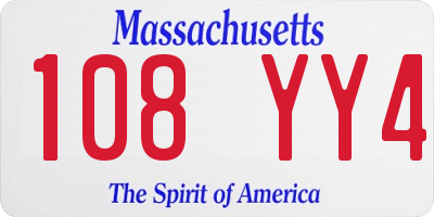 MA license plate 108YY4