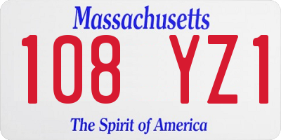 MA license plate 108YZ1