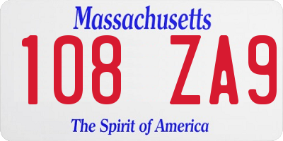 MA license plate 108ZA9