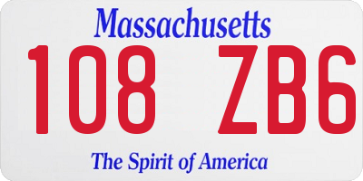 MA license plate 108ZB6