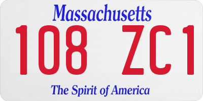 MA license plate 108ZC1