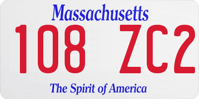 MA license plate 108ZC2