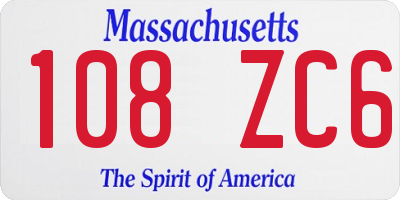 MA license plate 108ZC6