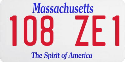 MA license plate 108ZE1