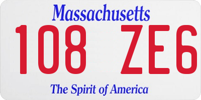 MA license plate 108ZE6