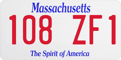 MA license plate 108ZF1