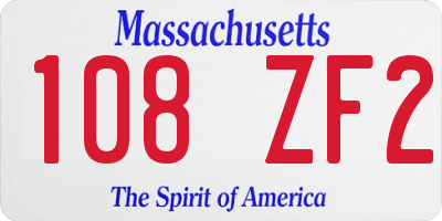 MA license plate 108ZF2