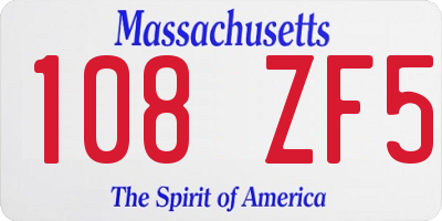 MA license plate 108ZF5