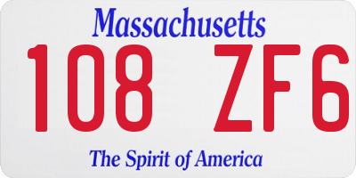 MA license plate 108ZF6
