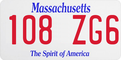 MA license plate 108ZG6