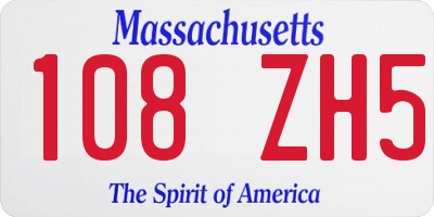 MA license plate 108ZH5
