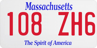 MA license plate 108ZH6