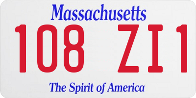MA license plate 108ZI1