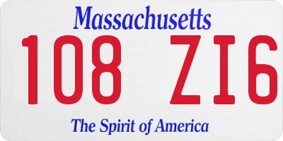 MA license plate 108ZI6
