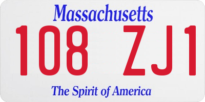 MA license plate 108ZJ1