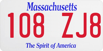 MA license plate 108ZJ8