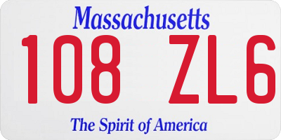 MA license plate 108ZL6