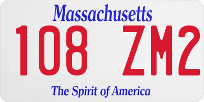 MA license plate 108ZM2
