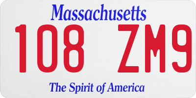 MA license plate 108ZM9