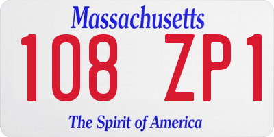 MA license plate 108ZP1