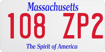 MA license plate 108ZP2