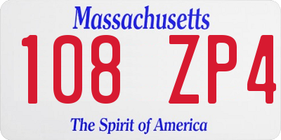 MA license plate 108ZP4