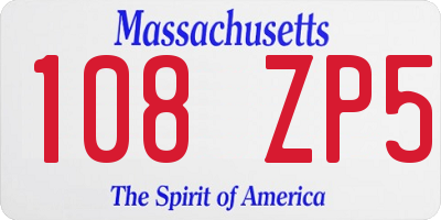 MA license plate 108ZP5