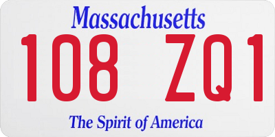 MA license plate 108ZQ1