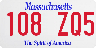 MA license plate 108ZQ5