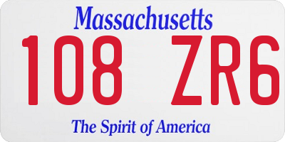 MA license plate 108ZR6