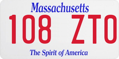 MA license plate 108ZT0