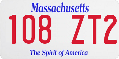 MA license plate 108ZT2