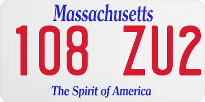 MA license plate 108ZU2