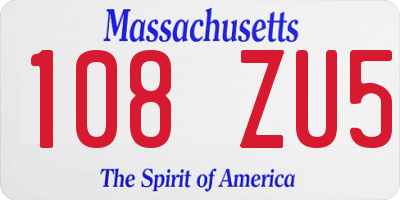 MA license plate 108ZU5