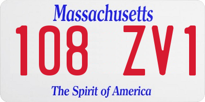 MA license plate 108ZV1
