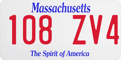 MA license plate 108ZV4