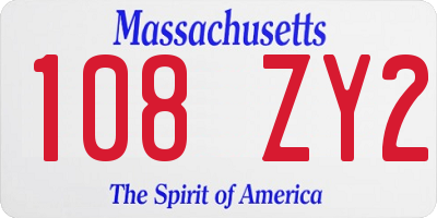 MA license plate 108ZY2