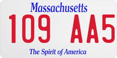 MA license plate 109AA5