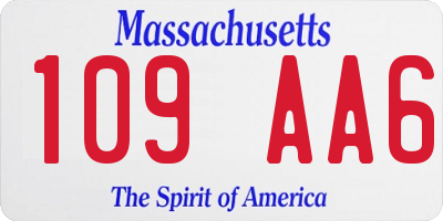 MA license plate 109AA6