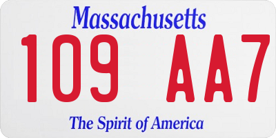MA license plate 109AA7