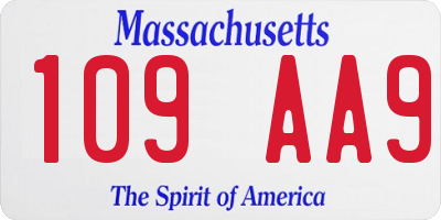 MA license plate 109AA9